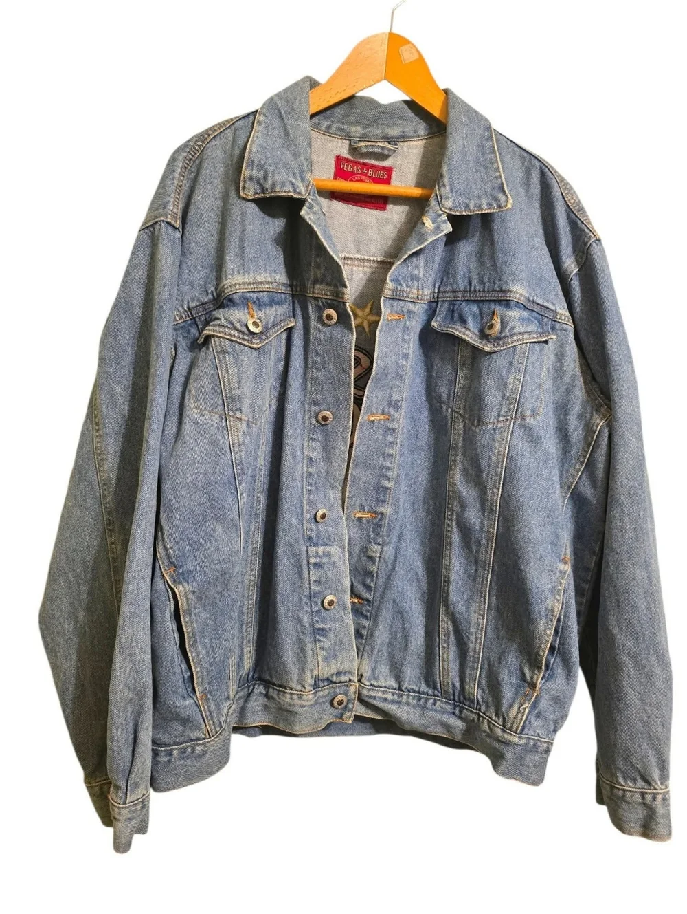 Vintage | Denim Jacket with Las Vegas Star Patch - Picture 2 of 4